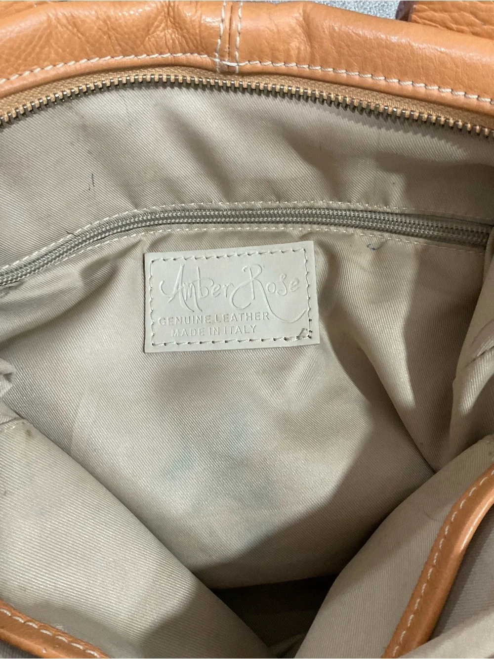 Two-Tone Leather and Patent Leather Satchel Bag in Brown and Yellow